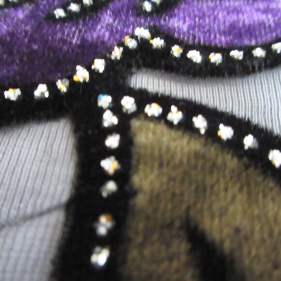 Black & Purple Glitter Silk Viscose Burnout Velvet Scarf Black Witchy Whimsigoth - Picture 10 of 13